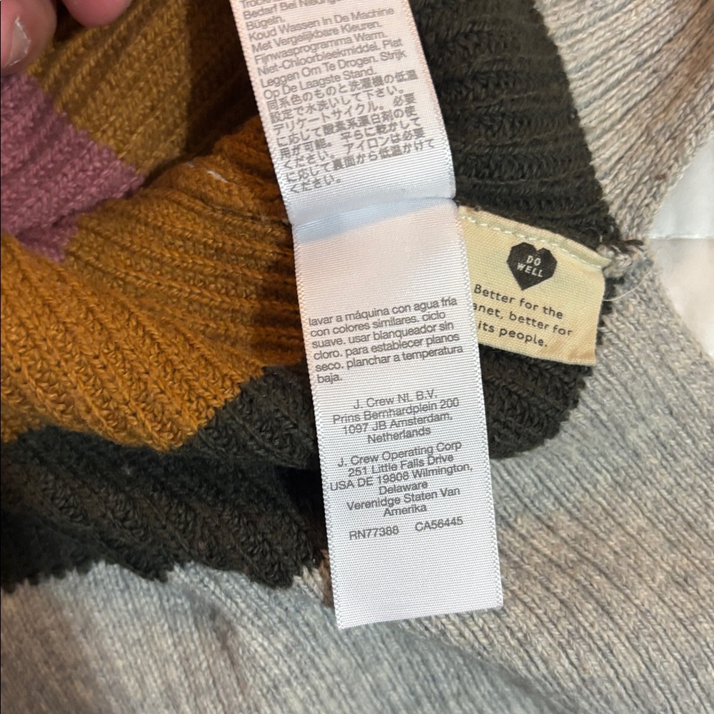 Madewell Striped Rib-Knit Crewneck Sweater in Mustard, Pink, Gray & Olive - Picture 9 of 9
